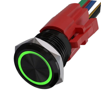 IP67 Waterproof Metal Push Button Switch Self-reset Switch For Automotive Long Electrical Lifespan Smooth Tactile Feel