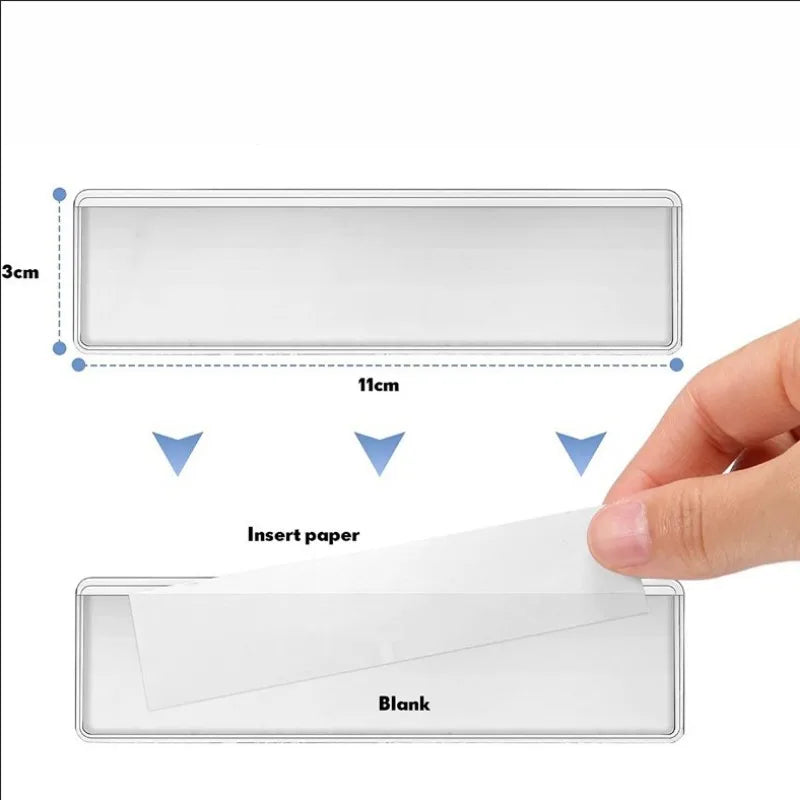 4-60PCS Clear Self-Adhesive Label Bag Identification Cards Holder Shelf Tag Pocket Label Holder Classification Warehouse Storage