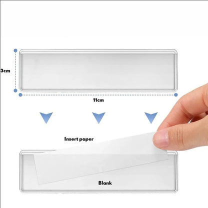 4-60PCS Clear Self-Adhesive Label Bag Identification Cards Holder Shelf Tag Pocket Label Holder Classification Warehouse Storage