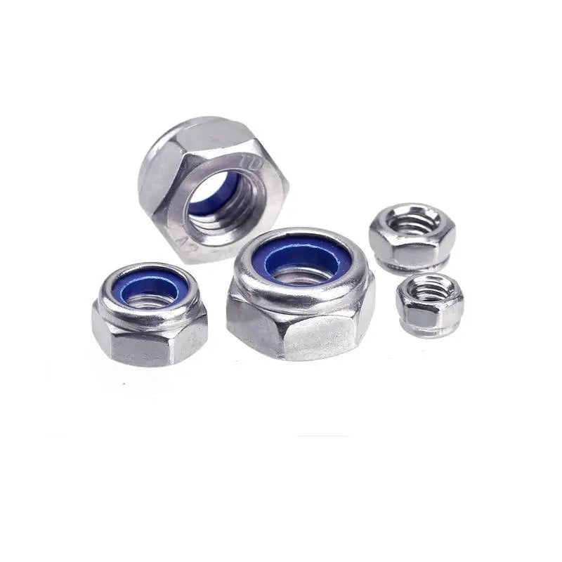 200pcs 304 Stainless Steel Nylock Hex Nut Assortment Kit