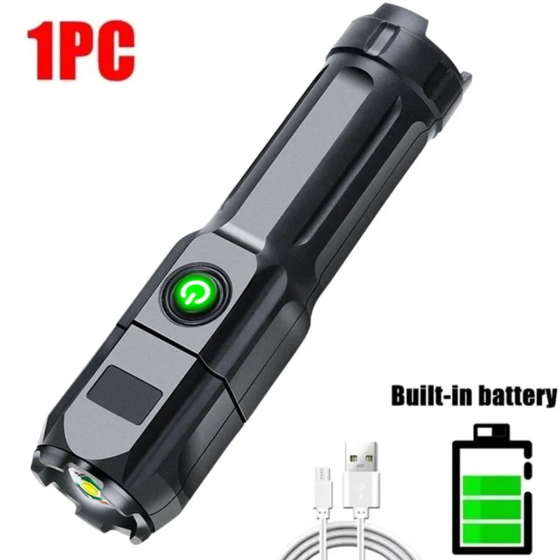 Ultra Bright Rechargeable LED Flashlight Zoomable Waterproof Torch