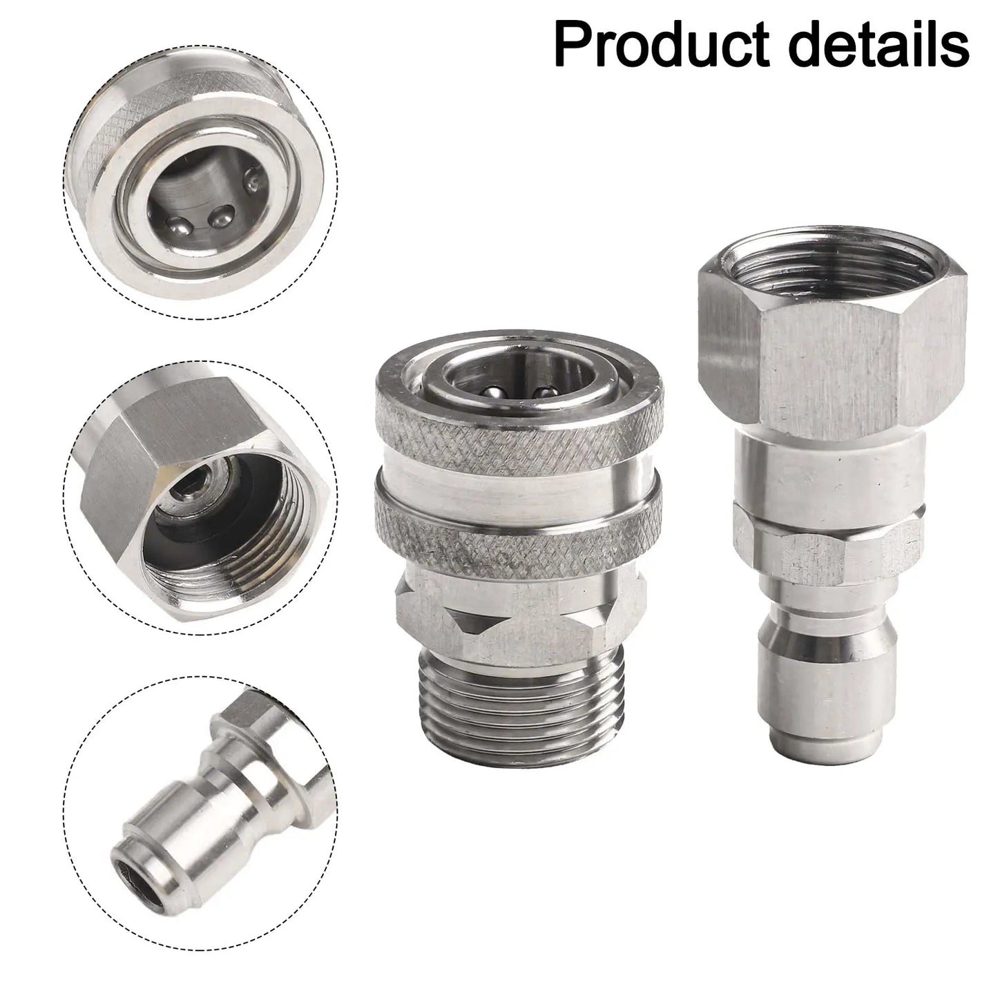 Pressure Washer Adapter Kit — 360° Rotation Male &amp; Female Quick Connector Set, Rust-Resistant Fittings