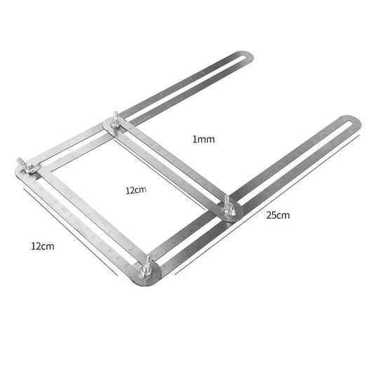 2pcs Multifunctional Four-fold Ruler Stainless Steel Folding Ruler Adjustable Angles Design For Woodworking Architecture