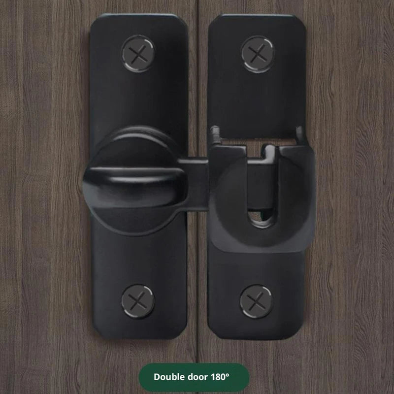 New Punch-free Hasp Latch Door Lock Black Cabinet Locks Kids Safety Lock  Sliding Door Anti-pried Hook Lock Hardware