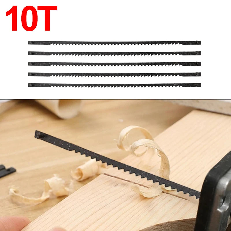 10/14/18/24T Carbon Steel Scroll Saw Blades Precision Fretsaw Sharp Fine Cut Blades for Plastic Metal Wood DIY Crafting Tools