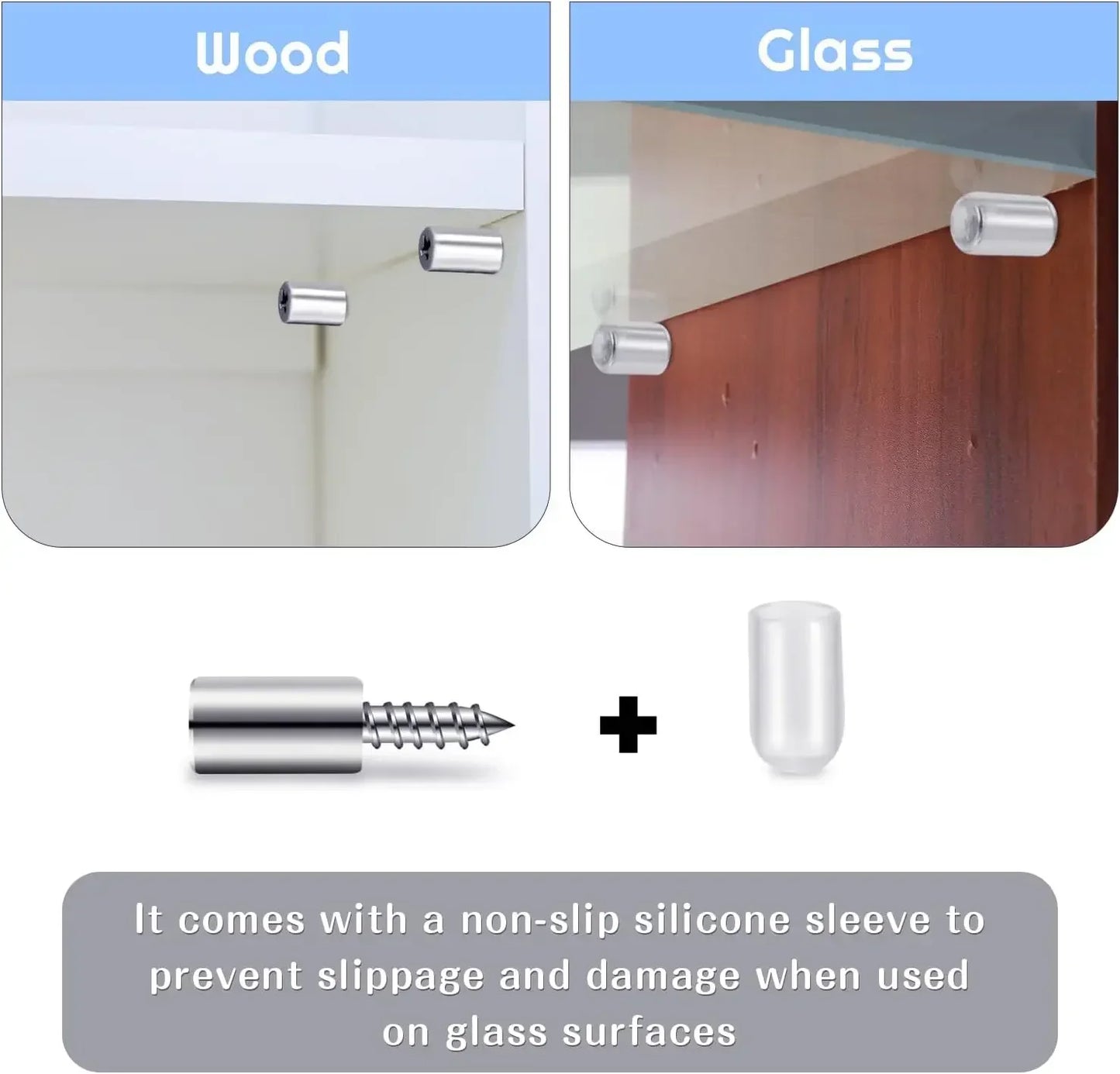 200x Self Tapping Shelf Bracket Support Screw with Rubber Sleeve