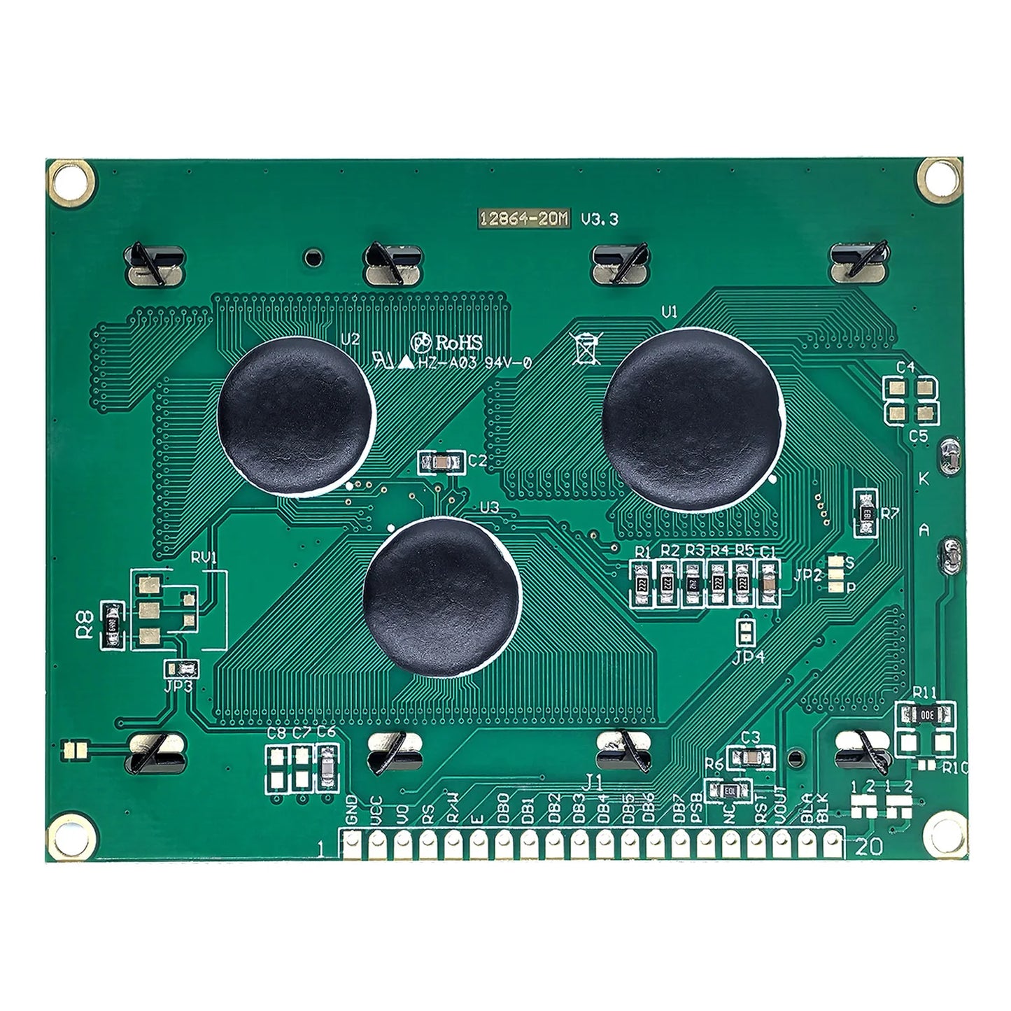 LCD12864B 128x64 Dots Graphic LCD Display Module 5V LCM with Backlight ST7920 Parallel Interface for Arduino DIY Projects