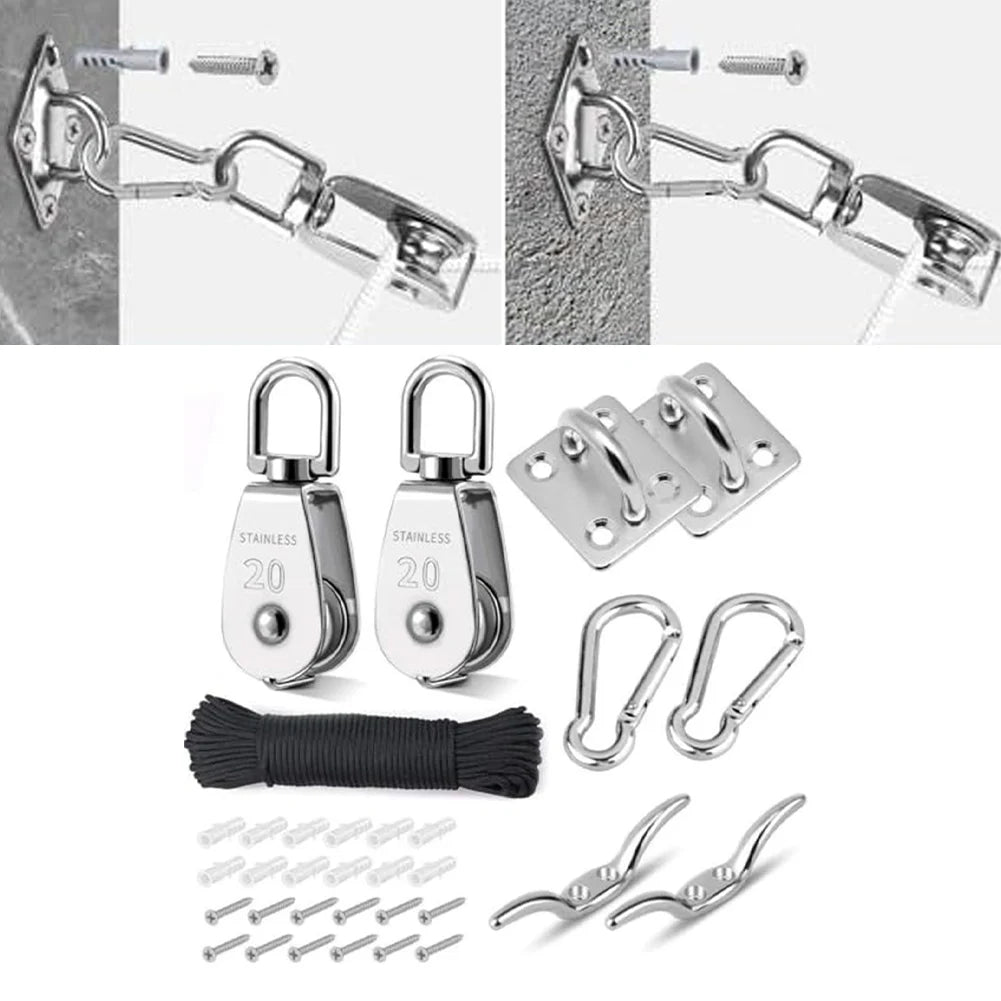 Swivel Pulley Kit M20 Pulley System Lifting Tasks Smooth Operation Easy Setup Versatile Capacity Heavy Duty Pulling Tasks