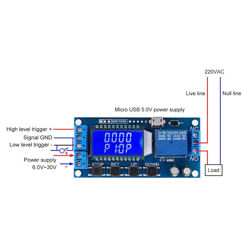 1pcs Timer Relay Industrial Timer Relay 5V/12V/24V Timer Module Switch With LCD Display Relay Module Electronic Components