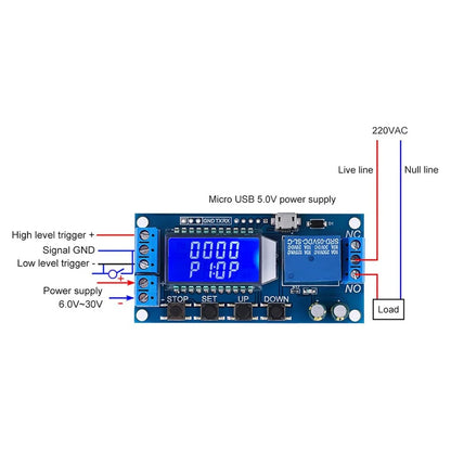 1pcs Timer Relay Industrial Timer Relay 5V/12V/24V Timer Module Switch With LCD Display Relay Module Electronic Components