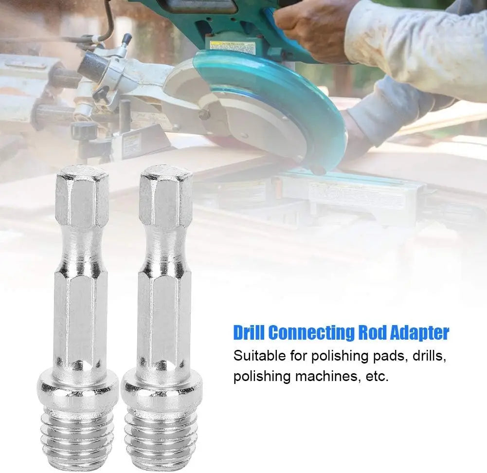 Drill Adapter M10/M14 Chuck Conversion Rod — Triangle / Round / Hex Shank for Grinder Polishing Discs