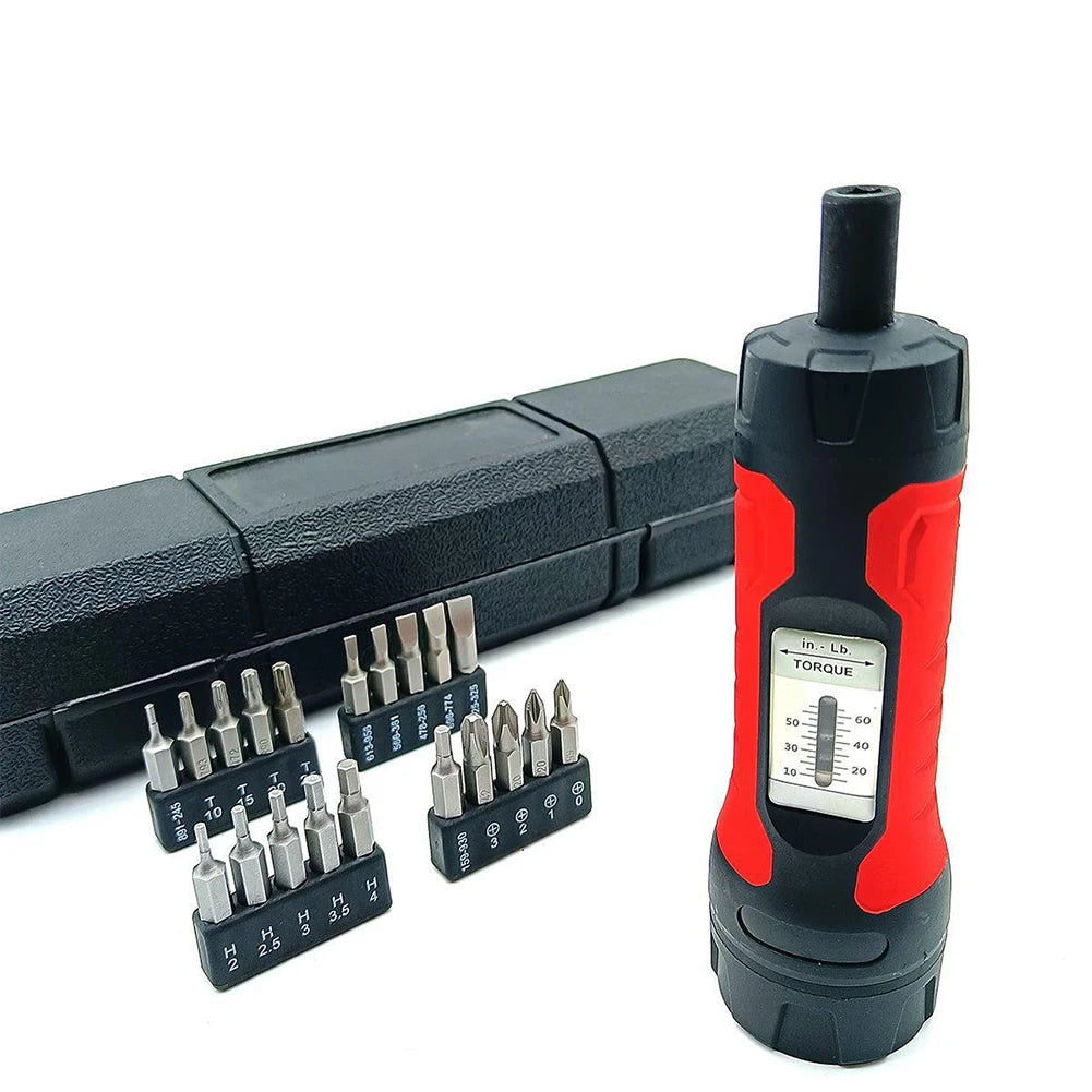 Manual Preset Torque Driver Screwdriver 1/4Inch Drive Wrench Non-Slip 10-65In.lb Non-slip Ergonomic Handle Wrench For Electrical