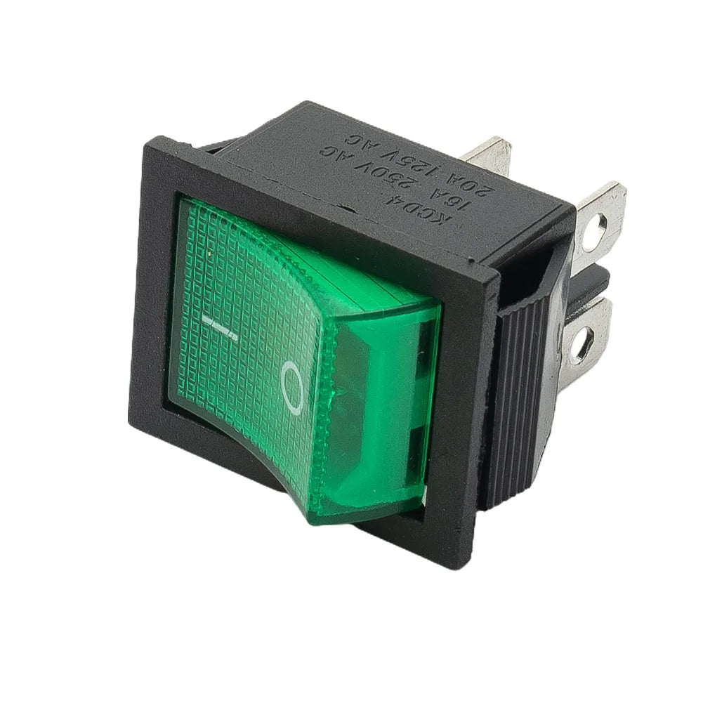 Rocker Switch 4 Pins DPST with Waterproof Cover Rated 16A 250VAC for Use in Industrial Machines and Electrical Appliances