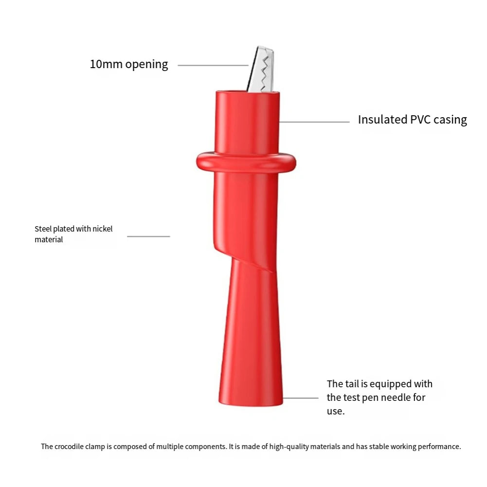 High Voltage Clips Test Leads Testing Equipment Versatile Connection Soldered Joints Ergonomic Grip For Multimeter Probes