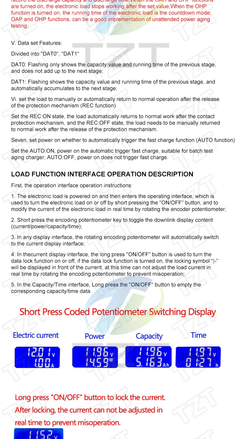 KZ35 Constant Current Electronic Load USB Type-C QC2.0 QC3.0 AFC FCP Trigger Battery Tester Discharge Capacity Meter