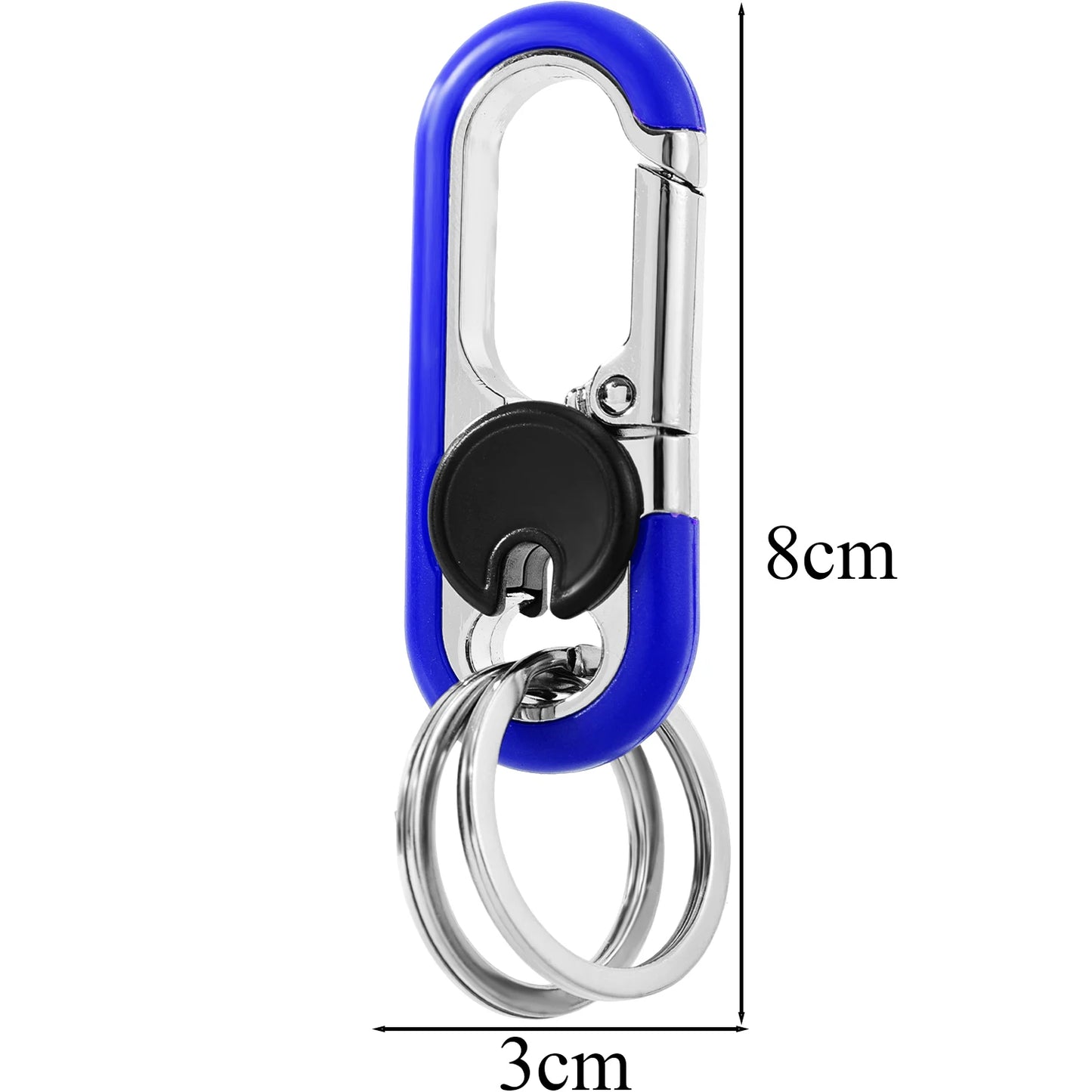 Men Stainless Steel Keychain Hook Carabiner Bottle Opener Double Ring