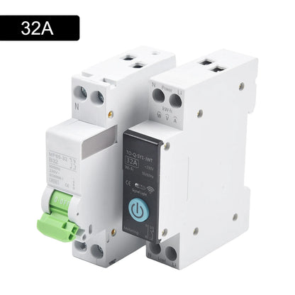 Smart WiFi Circuit Breaker Switch for DIN Rail Installation with Multi Function Timer and Real Time Energy Usage Insights