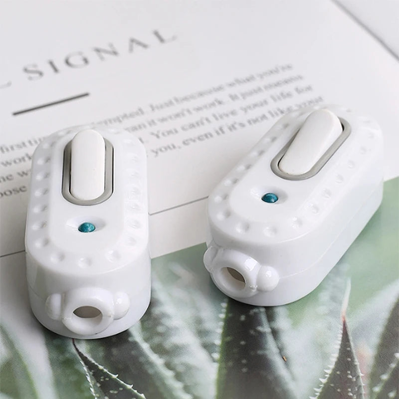 1pc Night Light Power Cord Switch Control Light Wiring Switch New White Bedside Switch Lamp Fan