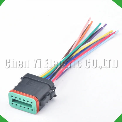 12 Pin DT Connector DT06-12S DT04-12P DT06-12S-E005 Deutsch Waterproof Pigtail