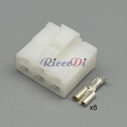 6 Pin Automotive Electrical Wiring Connector 6.3mm Female Male Socket 6120-2063 6110-4563