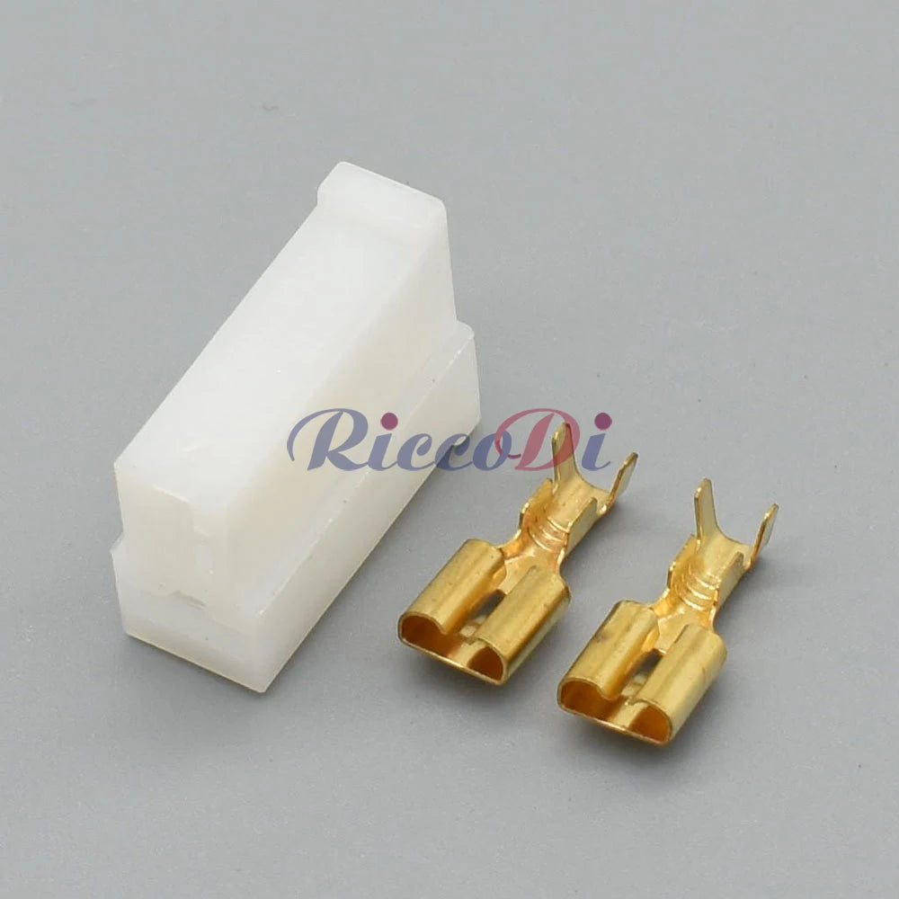 2 Pin 6.3mm Automotive Wiring Harness Connector Plug With Wire 161971989 / 161971988