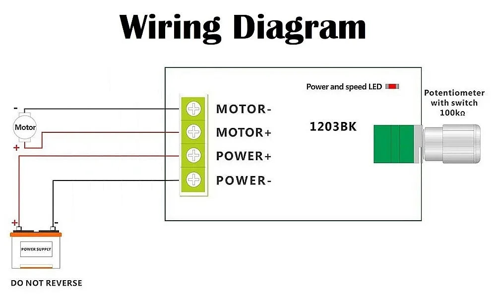 PWM DC Motor Speed Controller Regulator 6V-28V 3A 80W Adjustable with Potentiometer Switch
