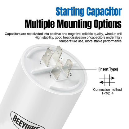 CBB60 Motor Start Capacitor 6µF–60µF 450VAC 50/60Hz with M8 Screw