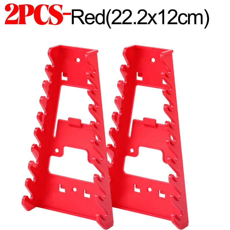 Red Wrench Organizer Plastic Wrench Organizer Tray Sockets Storage Tools Rack Sorter Standard Spanner Holders Wrench Holder