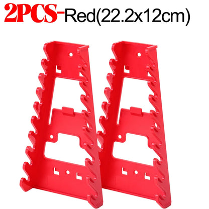Red Wrench Organizer Plastic Wrench Organizer Tray Sockets Storage Tools Rack Sorter Standard Spanner Holders Wrench Holder