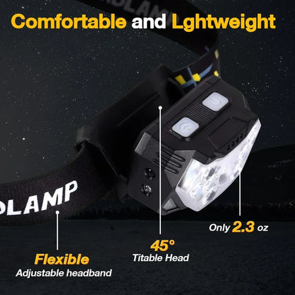 Rechageable LED Motion Sensor Headlight 9 Led Strong Light Headlamp Portable Fishing Camping Outdoor Head Lamp Work Flashlight