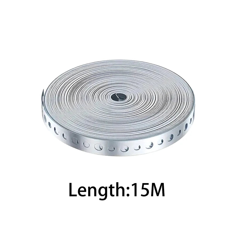 15M Galvanized Steel Tape Pre-Punched Multi-Slot Metal Tape for Pipe Support and Sheet Metal Work Hoop Sign Board