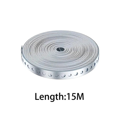 15M Galvanized Steel Tape Pre-Punched Multi-Slot Metal Tape for Pipe Support and Sheet Metal Work Hoop Sign Board