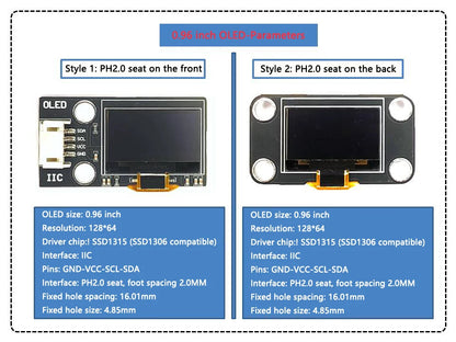 0.96" / 1.3" OLED IIC LCD Display Module SSD1306 SH1106 12864