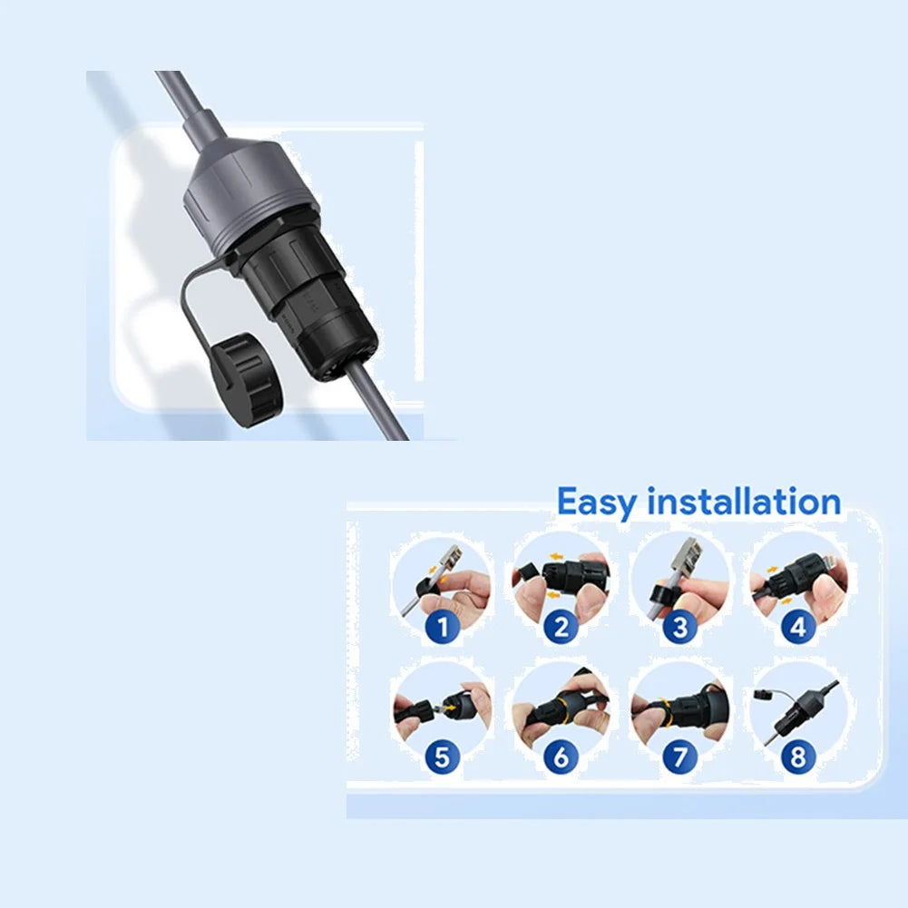 For Starlink Network Cable Extension Adapter for Gen 3 V3 V4 with Waterproof Ethernet Coupler for Outdoor Connectivity