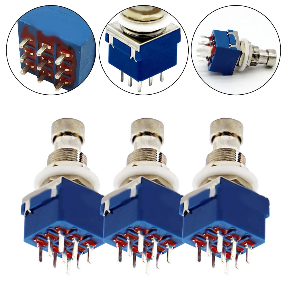 3PCS PCB Button Switchs 3PDT Foot Switch Guitar Switch Direct Conversion Switch User-friendly Design Electrical Equipment