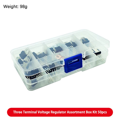 Electronic Component Kit Box with LEDs, Transistors, IC Sockets, Switches, and Jumper Wires