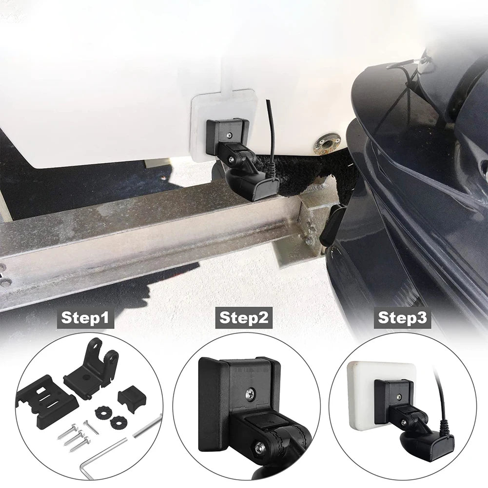 Skimmer Mount Black Transducer Mount 1 Set Included Adjustable Angle Design Marine-grade Material For XNT Sensors