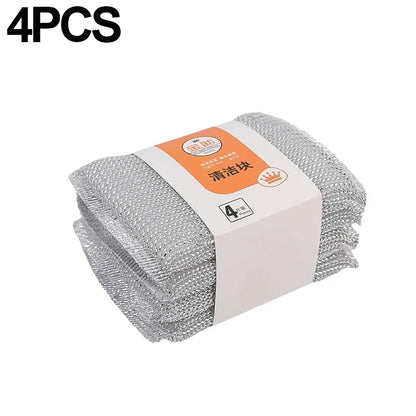 Wholesale Steel Wire Dishwashing Sponge Double Sided Cleaning Sponge Non-stick Oil Kitchen Dishcloth Reusable home Cleaning Tool
