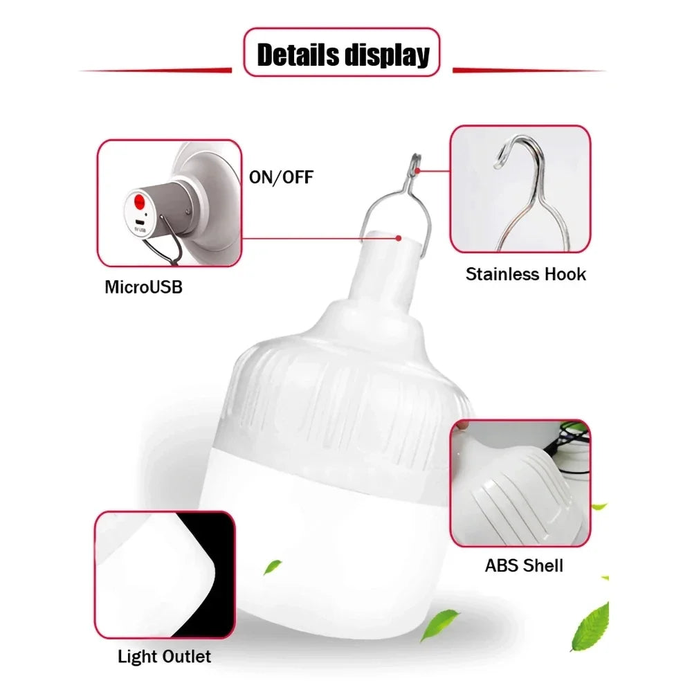160W LED Camping Light Multifunctional USB Rechargeable Lamp Portable Tactical Flashlight for Outdoor Fishing Emergency Lanterns