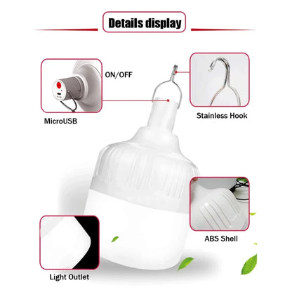 160W LED Camping Light Multifunctional USB Rechargeable Lamp Portable Tactical Flashlight for Outdoor Fishing Emergency Lanterns