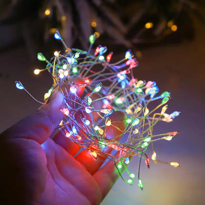 1.5/3/6M USB LED Firecracker String Lights with Remote Control for Christmas Wedding Party New Year Decoration