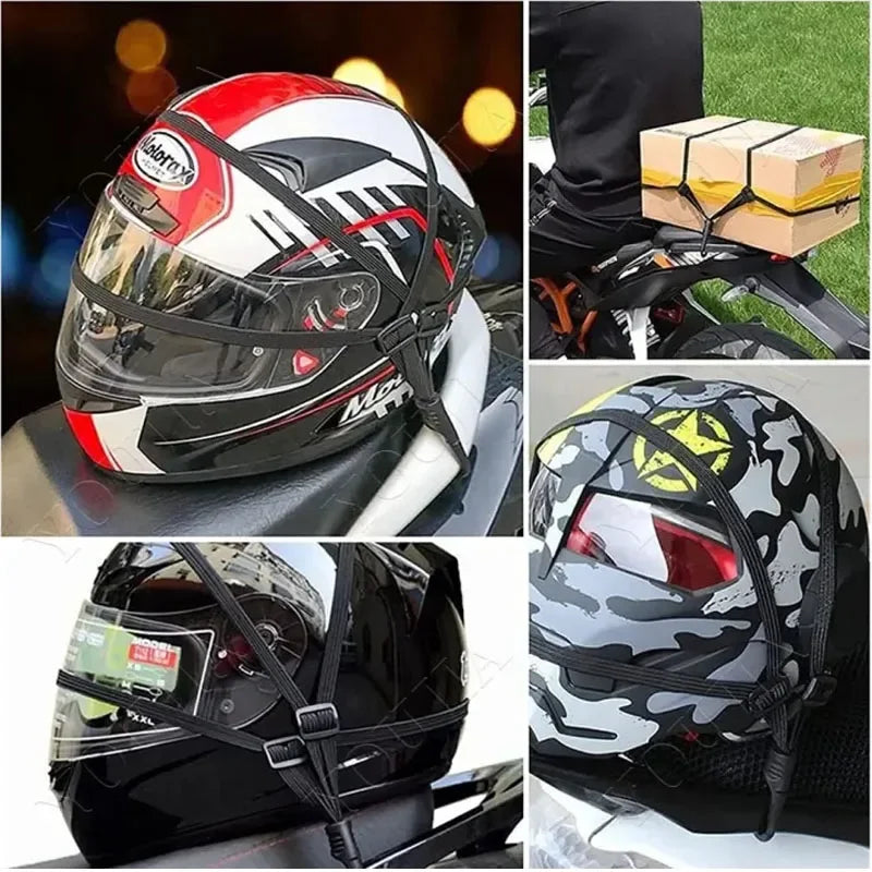 60/90cm Motorcycle Helmet Straps Motorcycle Accessoy Hooks Luggage Retractable Elastic Rope Fixed Strap Motos Helmet Luggage Net