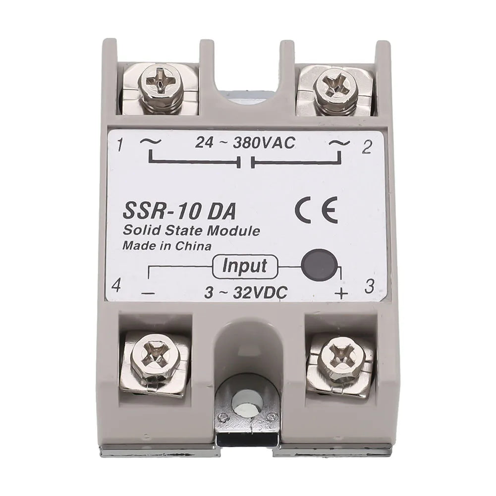 Single Phase Solid State Relay SSR-10DA DC Controlled AC Single-phase Solid State Relay 10A DC-AC Relay 3-32V DC To 24-380V AC