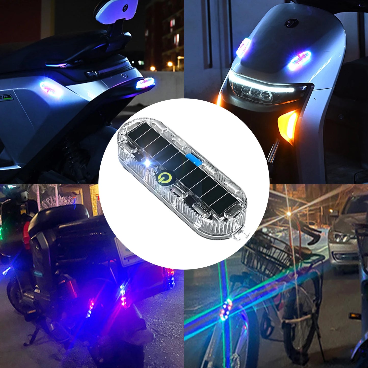 Solar Warning LED Tail Light for Car Motorcycle Collision Prevention