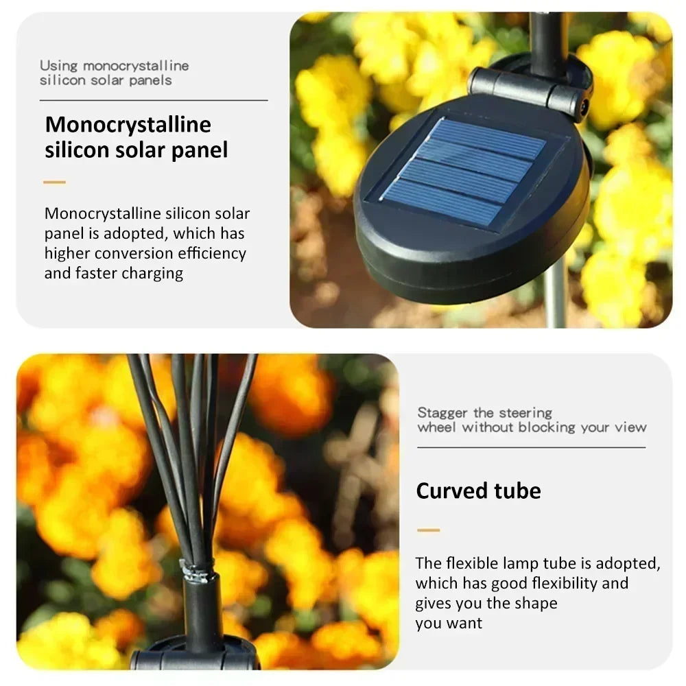 Solar Garden Lights, 6/8/10 LED Firefly Outdoor Landscape Wedding, Christmas Decoration Lawn Lamps