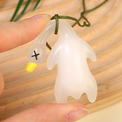Color-Changing Duck Keychain Cartoon DIY Car Accessory