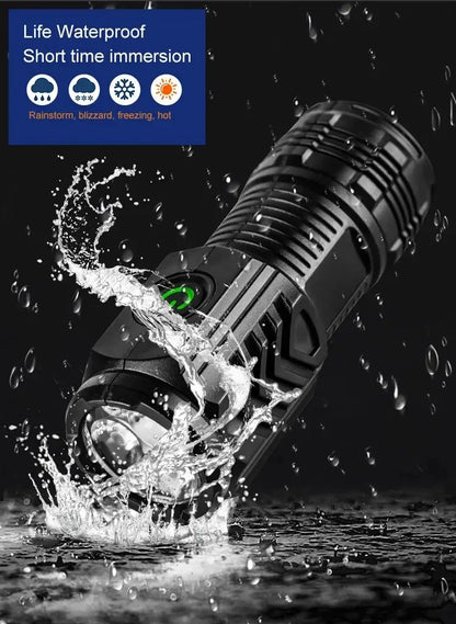 Rechargeable LED Pen Flashlight Mini Clip Waterproof Torch