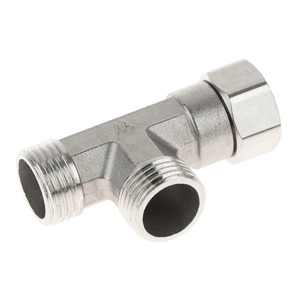 G1/2" T-Valve Toilet Dispenser Diverter Valve Three-Way Water Pipe Splitter for Bath Bidet Sprayer Shower Fitting