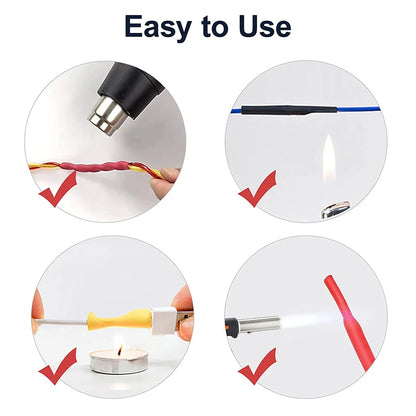 328PCS Heat Shrink Tubing Set 2:1 Shrink Ratio Heat Shrink Cable Sleeve 8 Sizes Electrical Equipment & Supplies Accessories