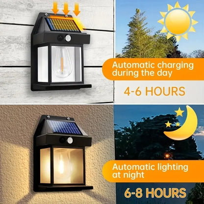 KDULIT Solar Wall Light Outdoor — Motion Sensor, Dusk-to-Dawn, IP55 Waterproof | 3.2V 3W Security Garden Lamp